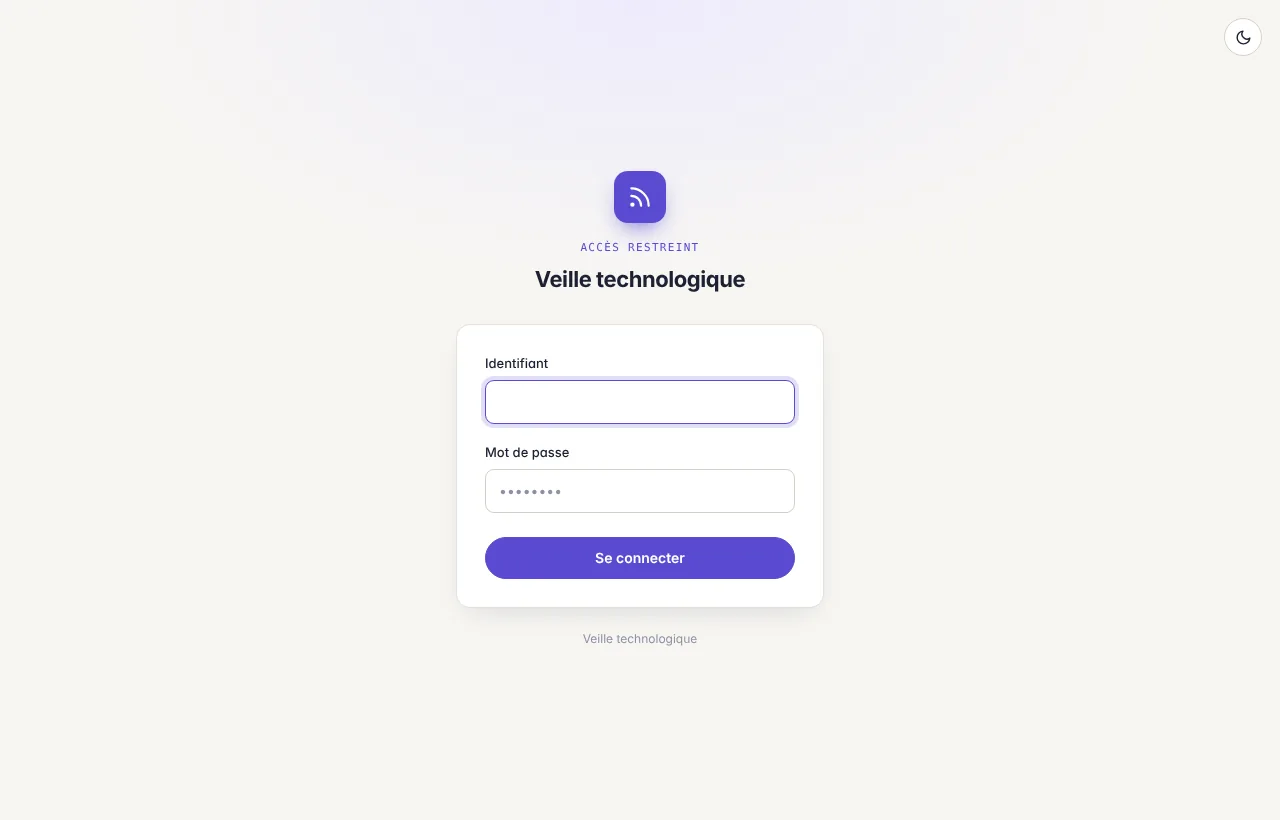 La page de connexion