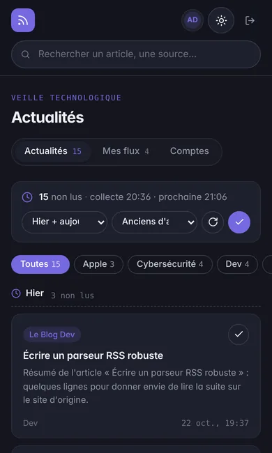 Veille sur mobile