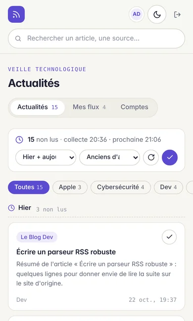 Veille sur mobile